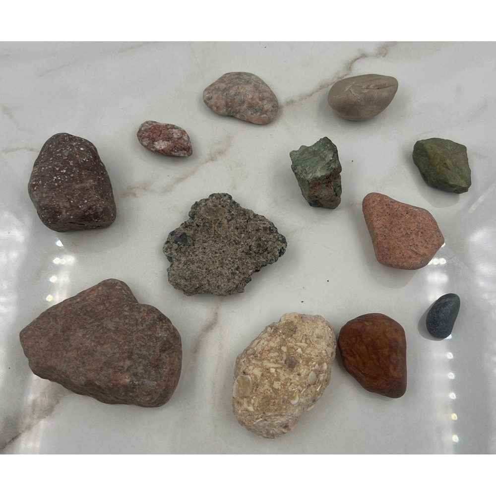 Natural Raw Stone Mineral Specimen Lot Assorted Geology Rock Collection 12pc